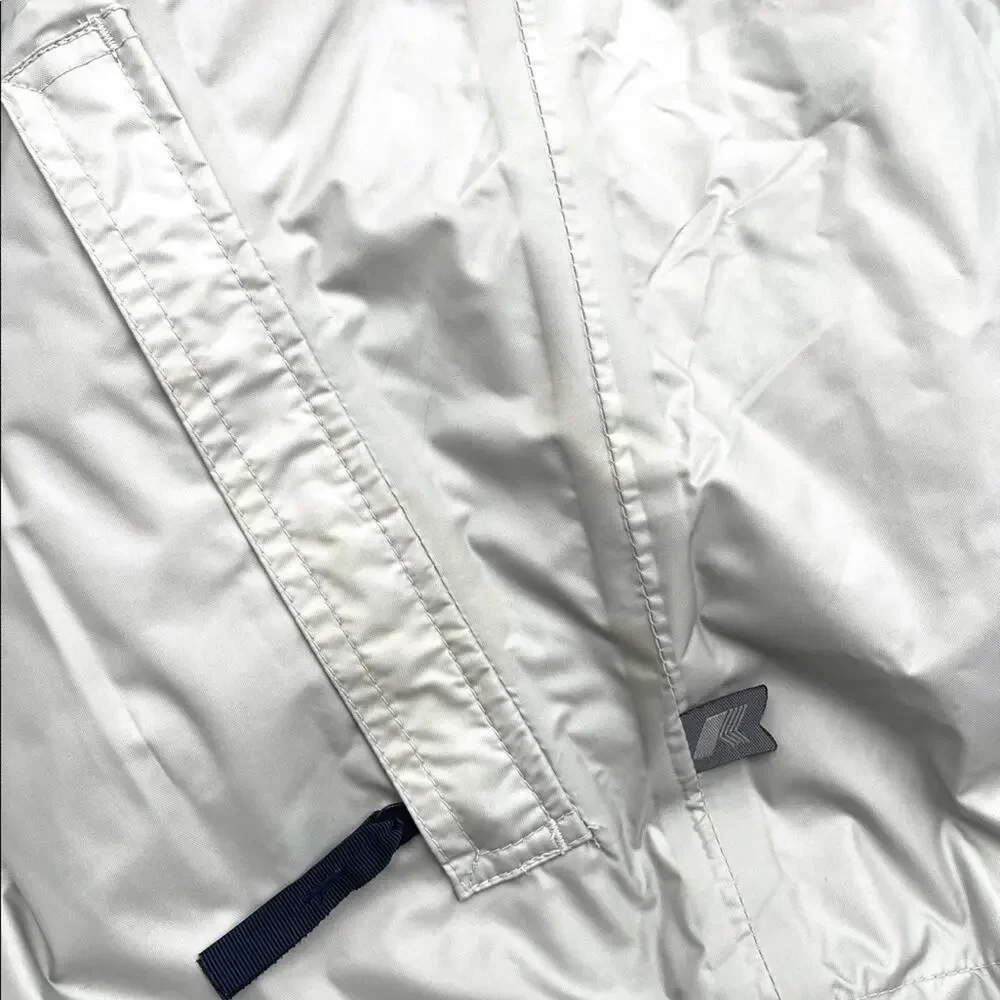 K-WAY 2000 men windbreaker lightweight off-white pockets drawstring size MEDIUM